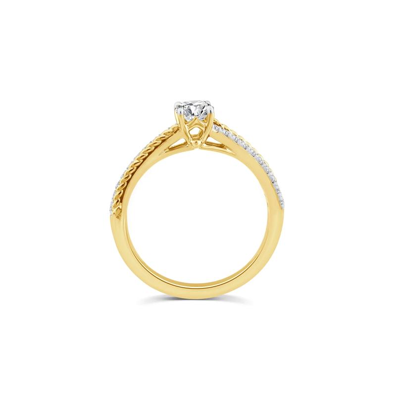 Diamond Twist Engagement Ring in 14K White and Yellow Gold &#40;5/8 ct. tw.&#41; – Image 2 of 3
