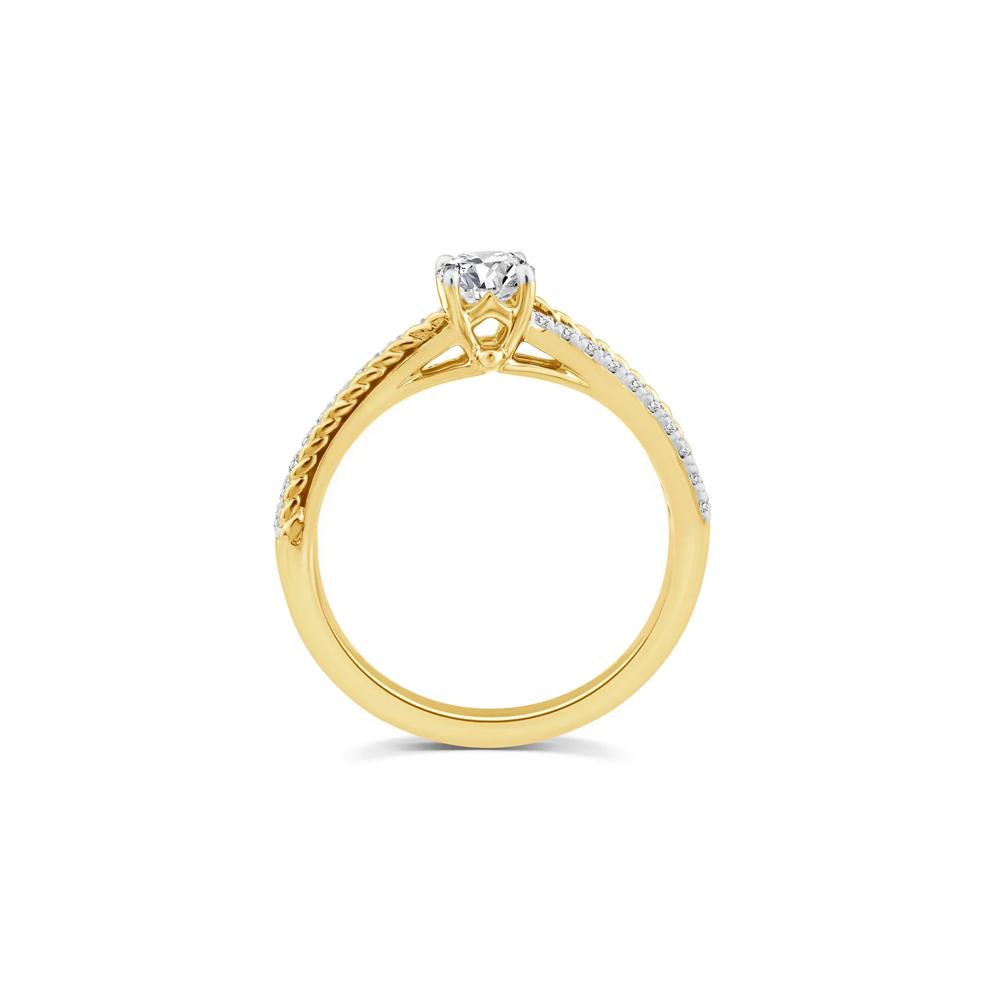 Diamond Twist Engagement Ring in 14K White and Yellow Gold (5/8 ct. tw.) – Image 2 of 3