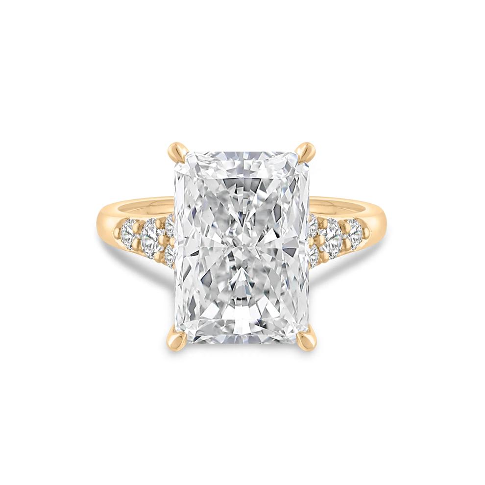 Lab Grown Diamond Radiant Center Engagement Ring in 14K Yellow Gold (7 1/2 ct. tw.) – Image 1 of 4