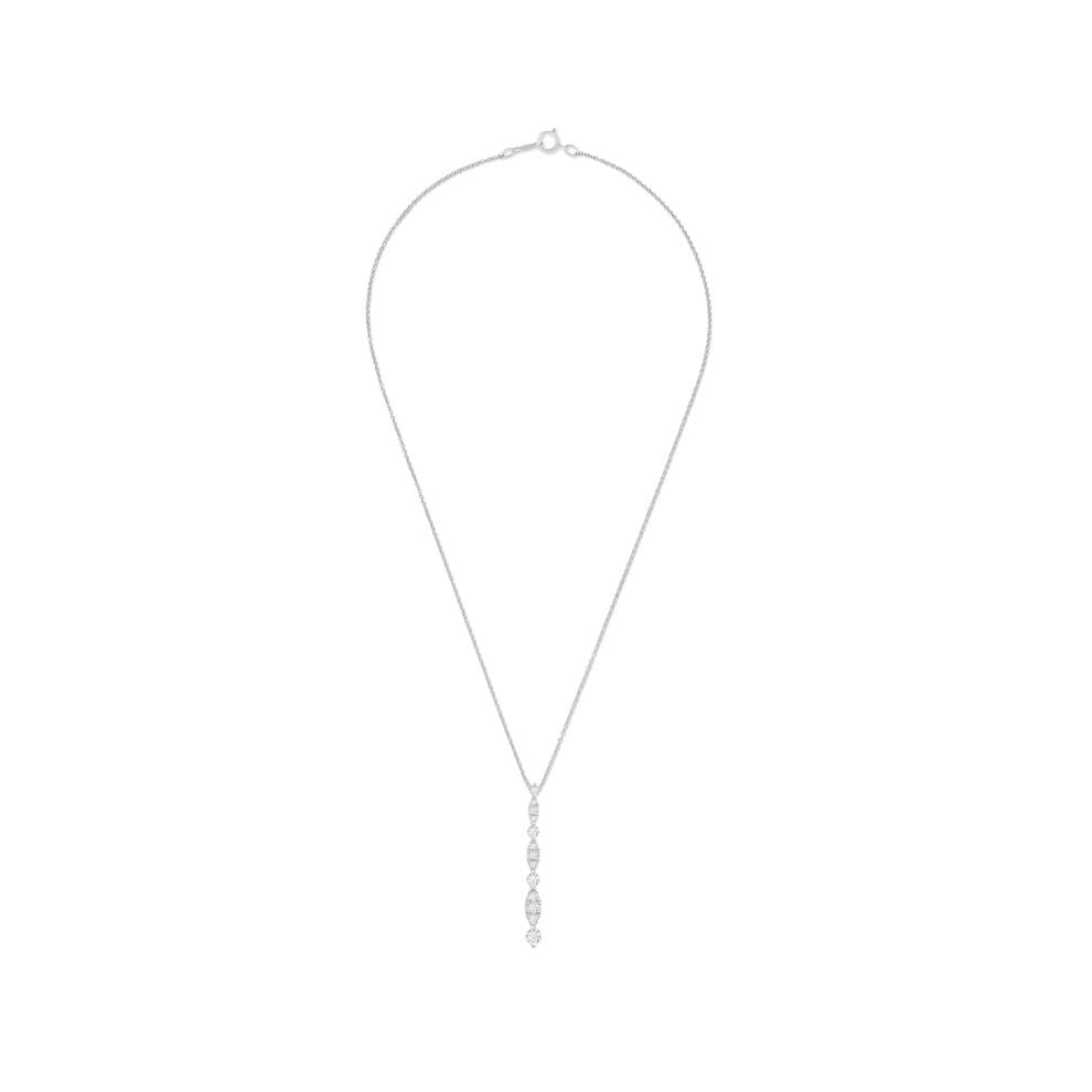 Diamond Faux Marquise Drop Pendant in 10K White Gold (1/4 ct. tw.) – Image 3 of 4