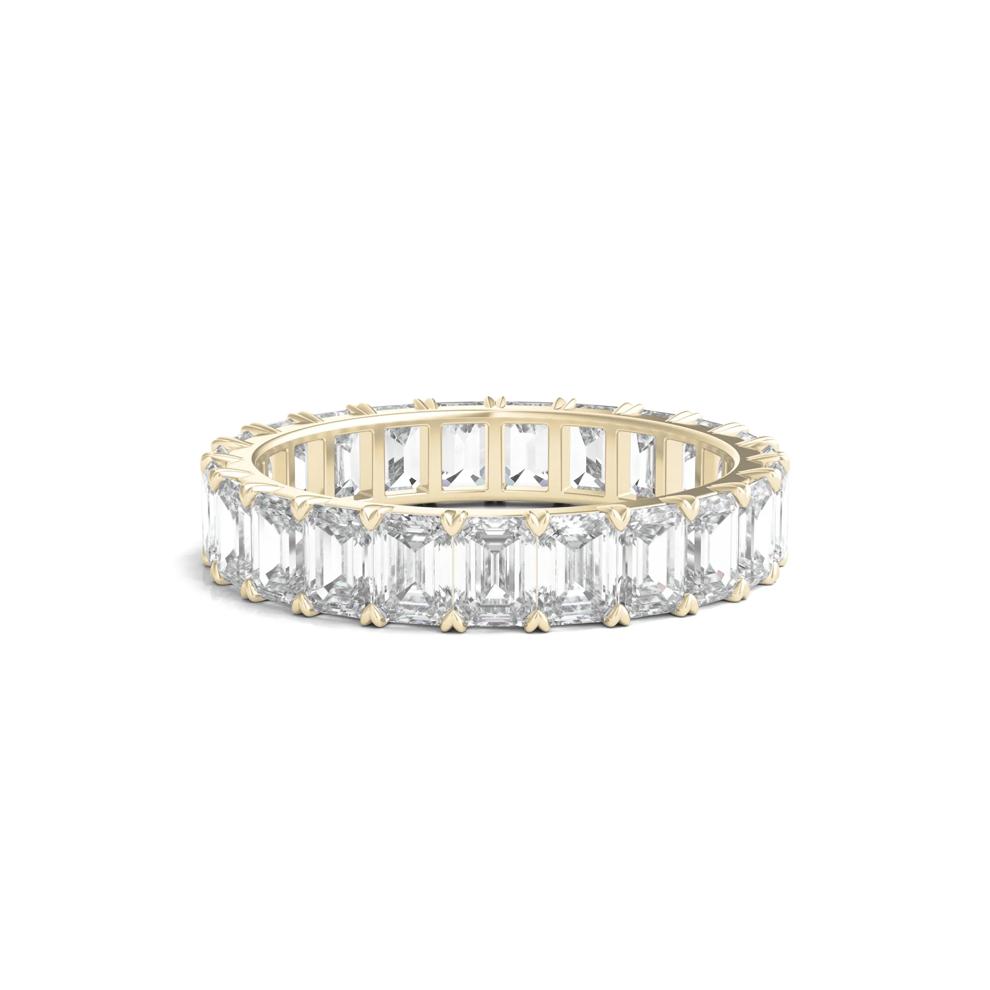 Lab Grown Emerald-Cut Diamond Eternity Band in 14K Yellow Gold (4 ct. tw.)  – Image 1 of 3
