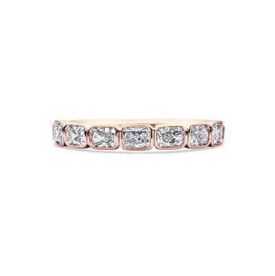 Lab Grown Diamond Radiant-Cut Bezel-Set Anniversary Band in 10K Rose Gold (1 ct. tw.)