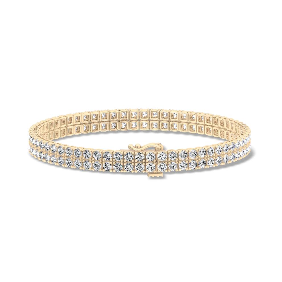 Lab Grown Diamond Double Row Bracelet in 10K Yellow Gold (5 ct. tw.) – Image 2 of 2