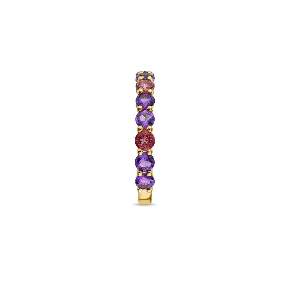 Amethyst and Pink Topaz Ring in 10K Yellow Gold – Image 3 of 4