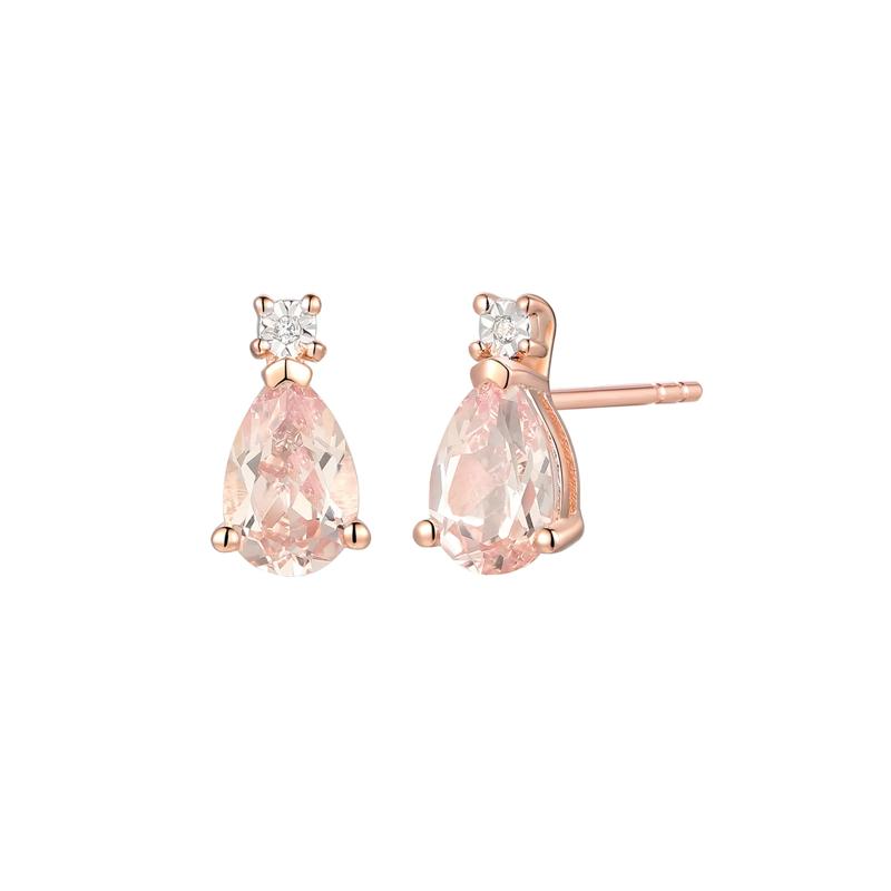 Morganite &amp; Diamond Accent Pendant &amp; Earrings Boxed Set in 10K Rose Gold – Image 2 of 5