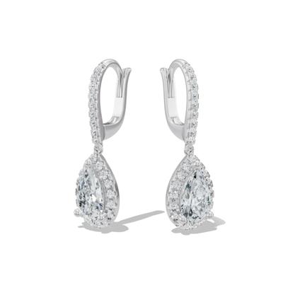 Lab Grown Diamond Pear-Shaped Drop Earrings in 14K White Gold (2 1/2 ct. tw.)