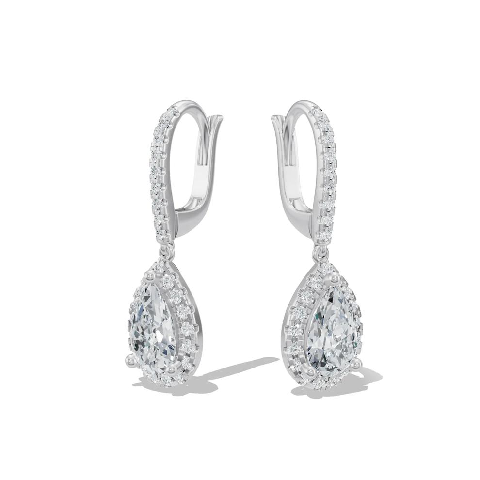 Lab Grown Diamond Pear-Shaped Drop Earrings in 14K White Gold (2 1/2 ct. tw.) – Image 1 of 2
