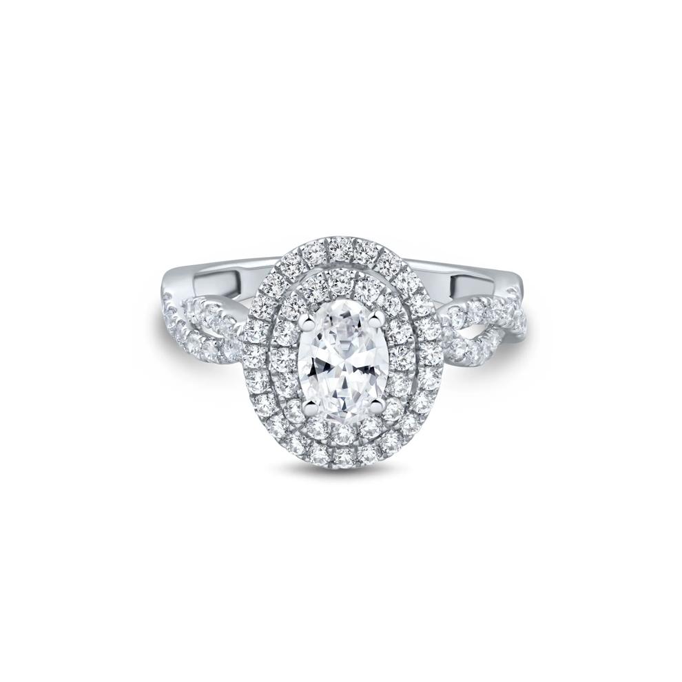 Lab Grown Diamond Halo Engagement Ring in 14K White Gold (1 1/2 ct. tw.) – Image 1 of 3