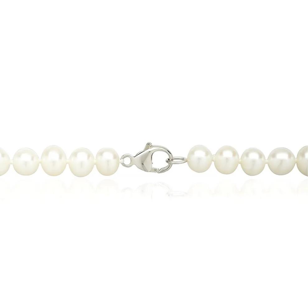 Freshwater Cultured Pearl Strand Necklace in Sterling Silver, 7-7.5MM, 18" – Image 2 of 2