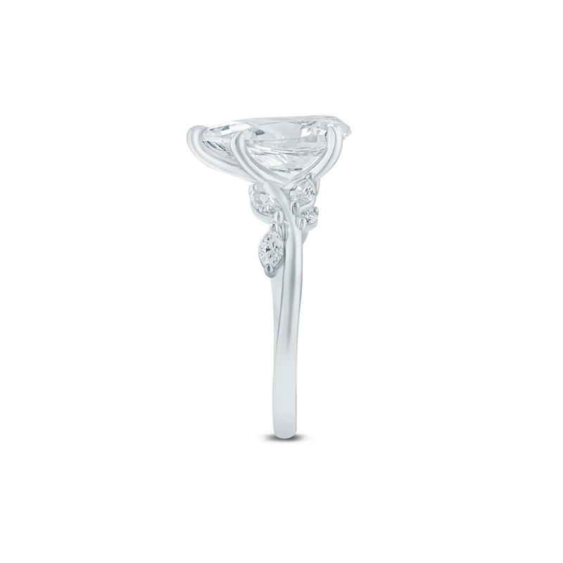 Lab Grown Diamond Pear-Shaped Engagement Ring in 14K White and Yellow Gold &#40;3 3/8 ct. tw.&#41; – Image 2 of 3