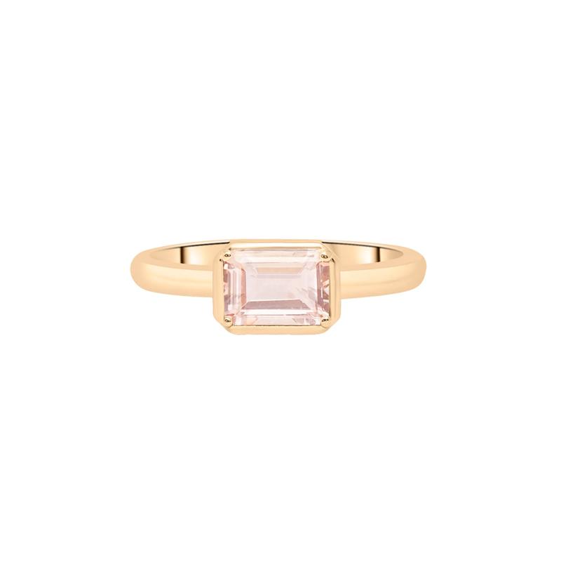 Morganite Emerald-Cut Cocktail Ring in Vermeil – Image 1 of 6