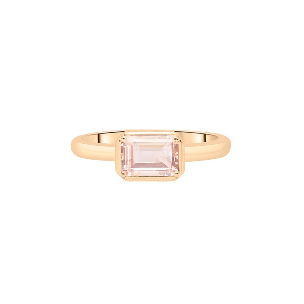 Morganite Emerald-Cut Cocktail Ring in Vermeil – Image 1 of 6