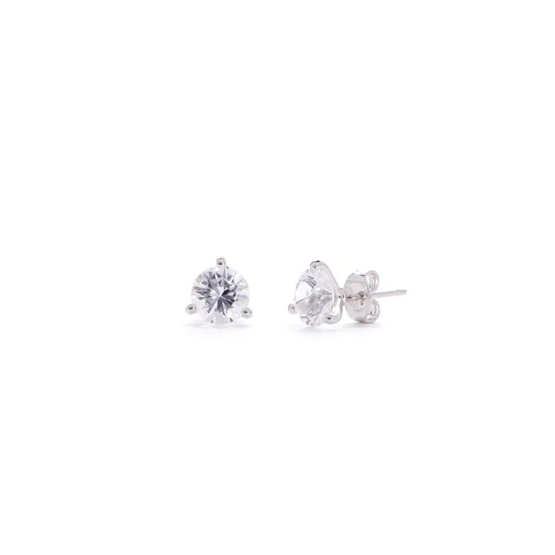 Lab Created White Sapphire Stud Earrings in Sterling Silver – Image 1 of 1