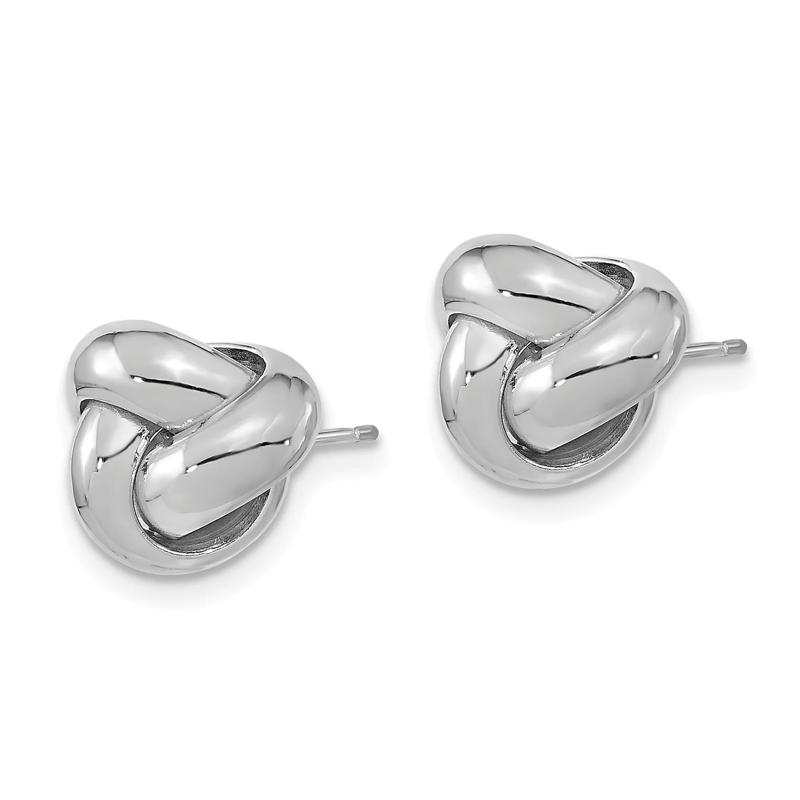 Love Knot Stud Earrings in 14K White Gold – Image 2 of 2