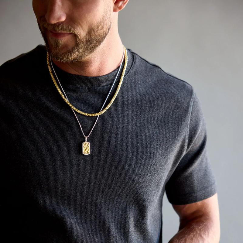 Men&#39;s Wheat Chain in Vermeil, 5MM, 22&quot; – Image 7 of 7