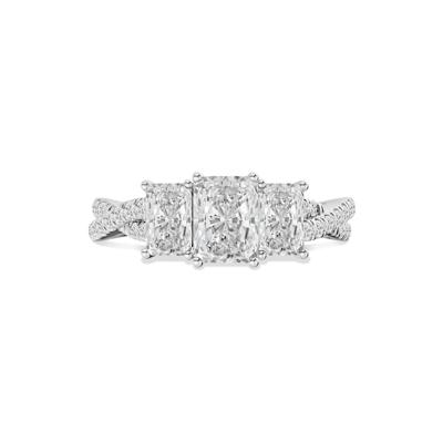 Diamond Radiant-Cut Three-Stone Engagement Ring in Platinum (1 3/4 ct. tw.)