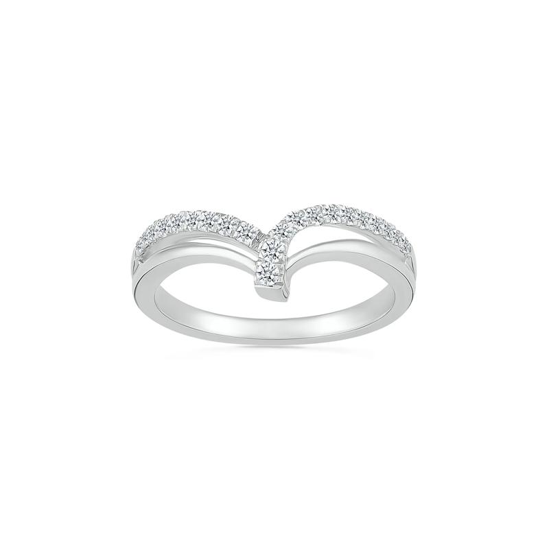 Diamond Ring in Sterling Silver &#40;1/7 ct. tw.&#41; – Image 1 of 5
