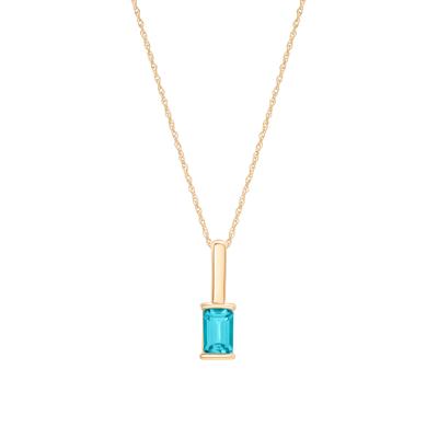 Blue Topaz Pendant in 10K Yellow Gold