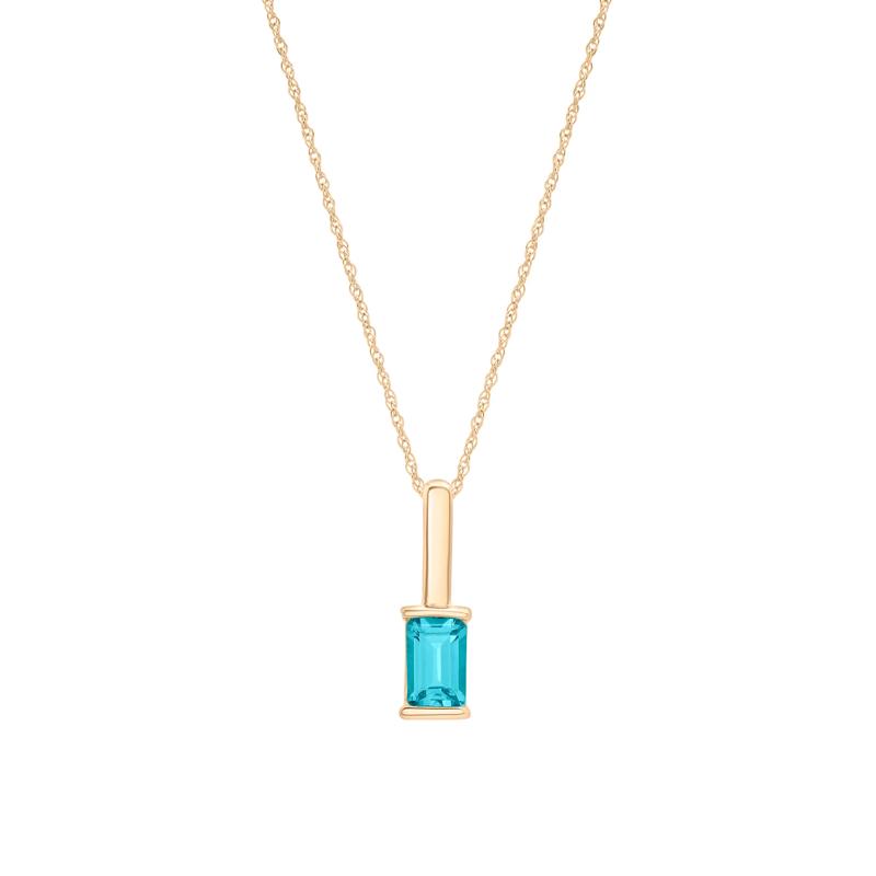 Blue Topaz Pendant in 10K Yellow Gold – Image 1 of 4