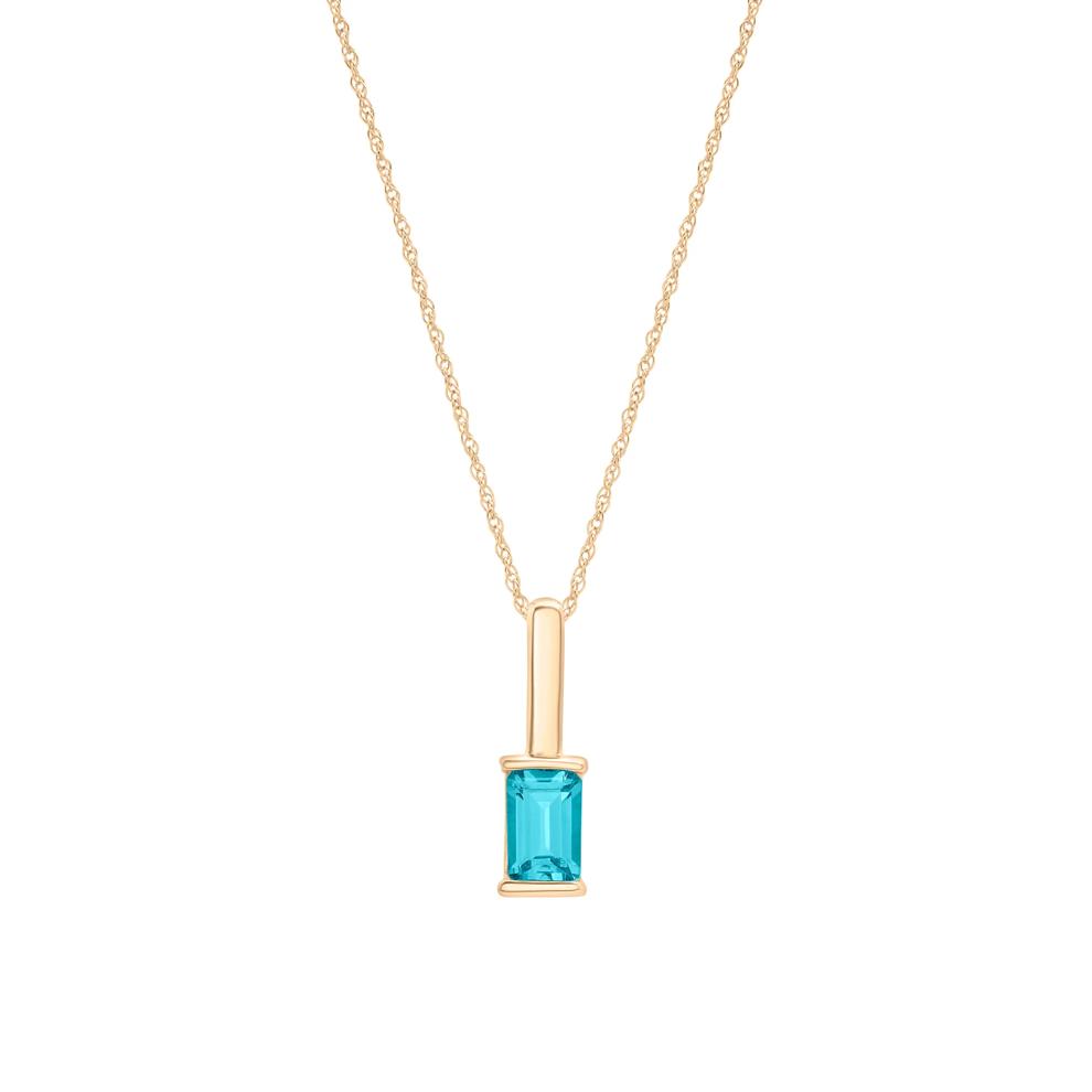 Blue Topaz Pendant in 10K Yellow Gold – Image 1 of 4