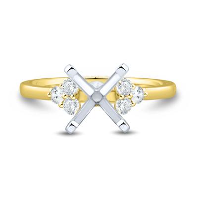 Lab Grown Diamond Semi-Mount Engagement Ring in 14K Yellow & White Gold (1/4 ct. tw.) (Setting Only)