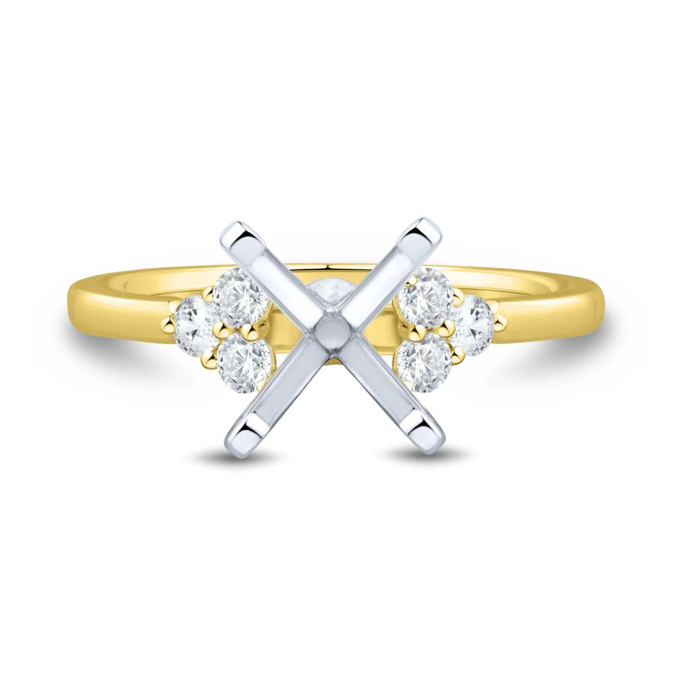 Lab Grown Diamond Semi-Mount Engagement Ring in 14K Yellow &amp; White Gold (1/4 ct. tw.) (Setting Only) – Image 1 of 6