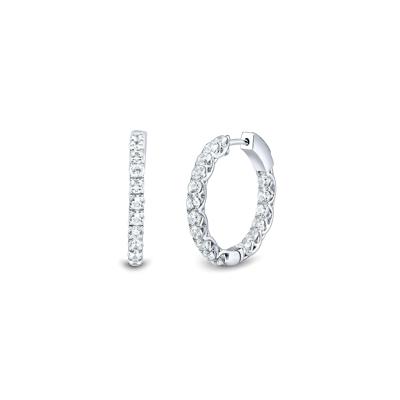 2 ct. tw. Lab Grown Diamond Inside-Out Hoop Earrings in 14K White Gold