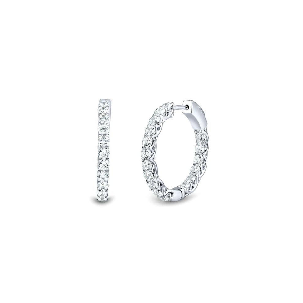 2 ct. tw. Lab Grown Diamond Inside-Out Hoop Earrings in 14K White Gold – Image 1 of 3