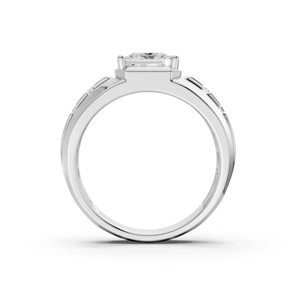 Men's Lab Grown Diamond Ribbed Wedding Band in 10K White Gold (2 1/7 ct. tw.) – Image 4 of 4