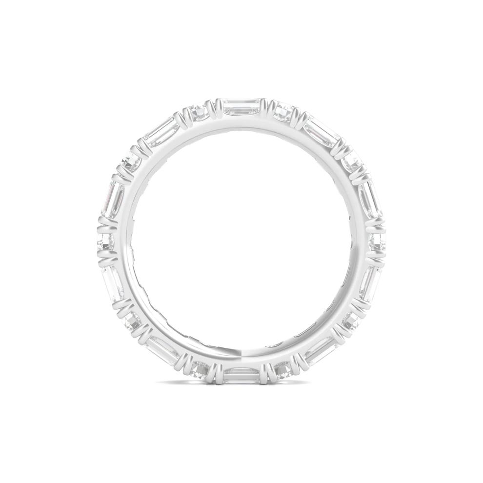 Round and Emerald-Cut Lab Grown Diamond Eternity Band in 14K White Gold (3 ct. tw.) – Image 2 of 3