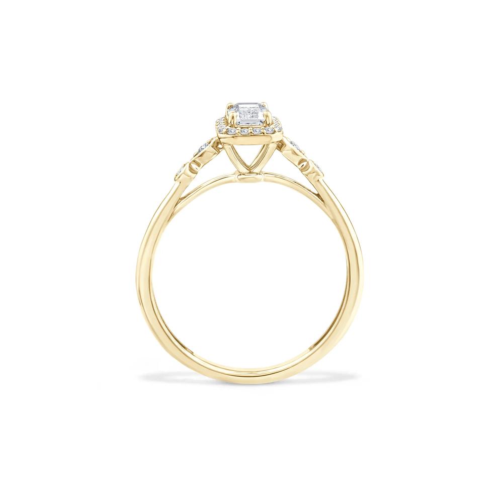 Lab Grown Diamond Emerald Center Promise Ring in 10K Yellow Gold (1/2 ct. tw.) – Image 2 of 4