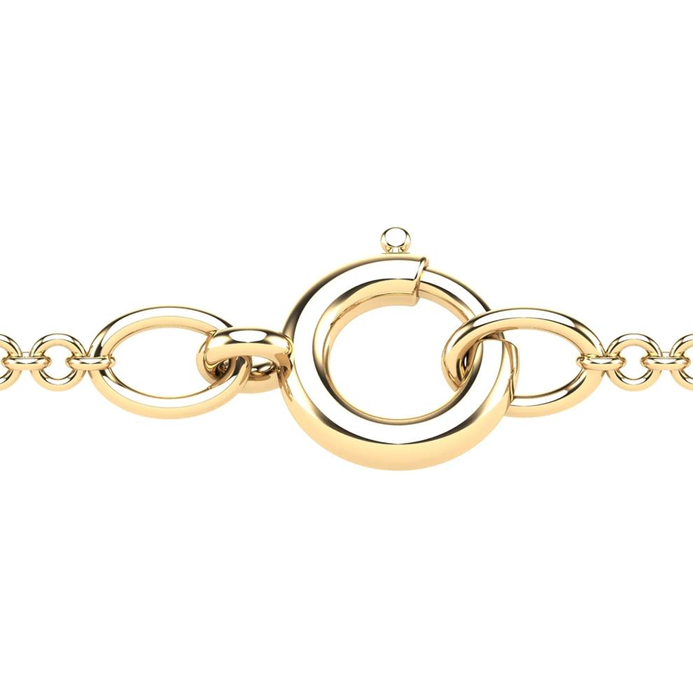 Diamond and Marquise Blue Sapphire Necklace in 14K Yellow Gold, 1/7 ct. tw – Image 3 of 3