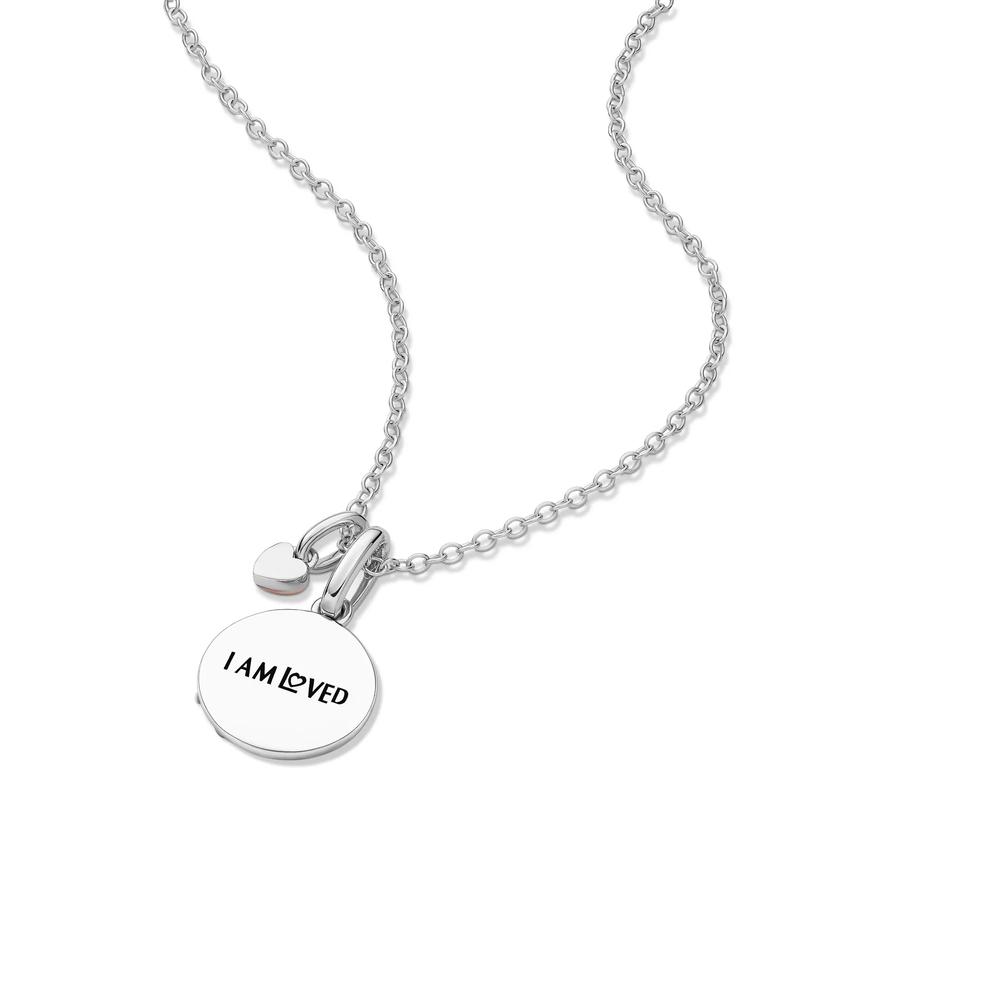Lab Grown Diamond Accent Sun Disc Pendant in Sterling Silver &amp; 10K Rose Gold – Image 5 of 5