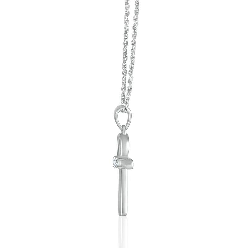 Ankh Pendant with Diamond Accent in 10K White Gold – Image 2 of 2