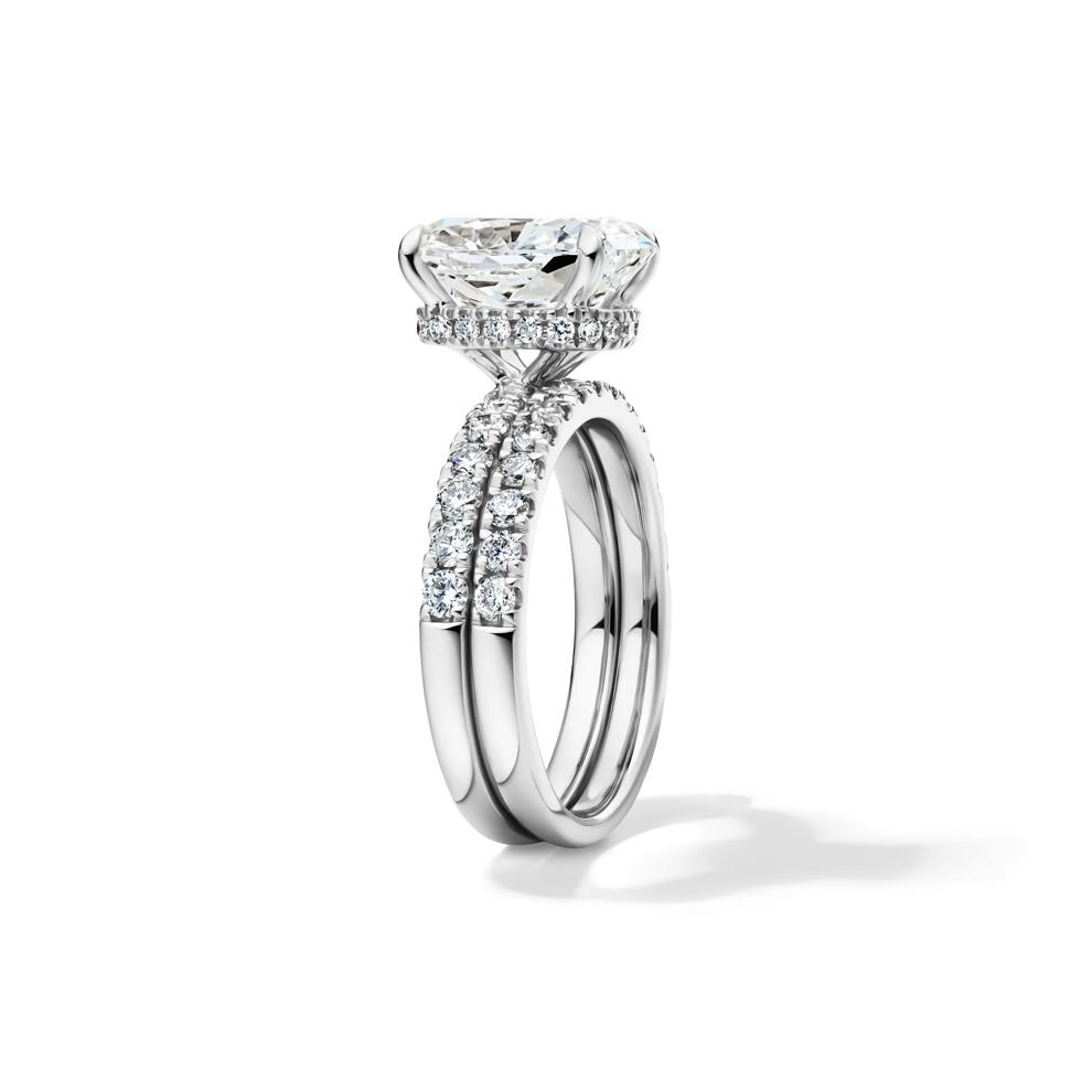 Lab Grown Diamond Elongated Cushion-Cut Bridal Set in 14K White Gold (5 ct. tw.) – Image 3 of 6