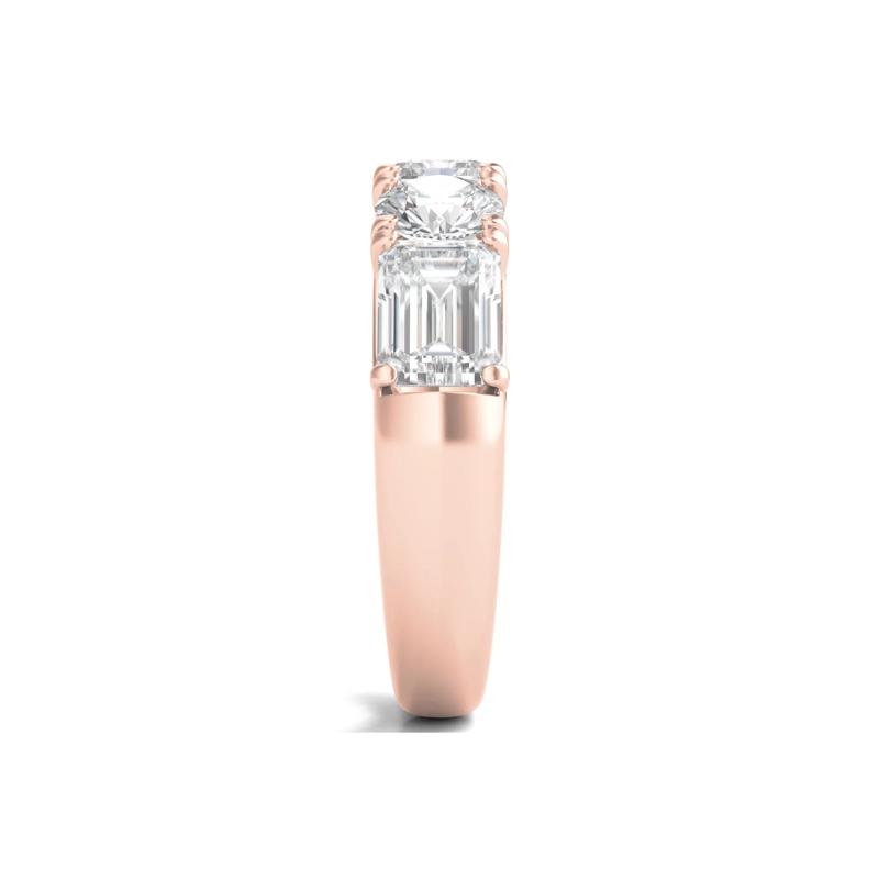 Round &amp; Emerald-Cut Diamond Five-Stone Band in 14K Rose Gold &#40;4 ct. tw.&#41; – Image 3 of 3