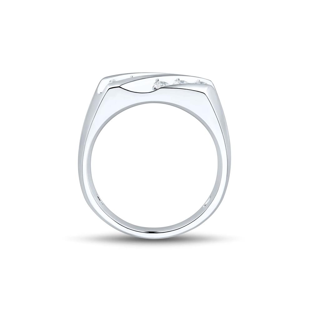 Men's Lab Grown Diamond Slant Ring in 10K White Gold (1 ct. tw.) – Image 2 of 3