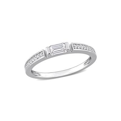 Baguette Moissanite Stacking Ring in Sterling Silver (3/8 ct. dew)