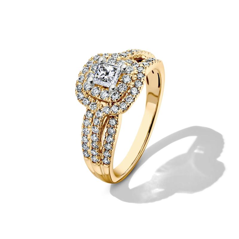 Diamond Double Halo Engagement Ring in 14K Yellow Gold (1 ct. tw.) – Image 4 of 4