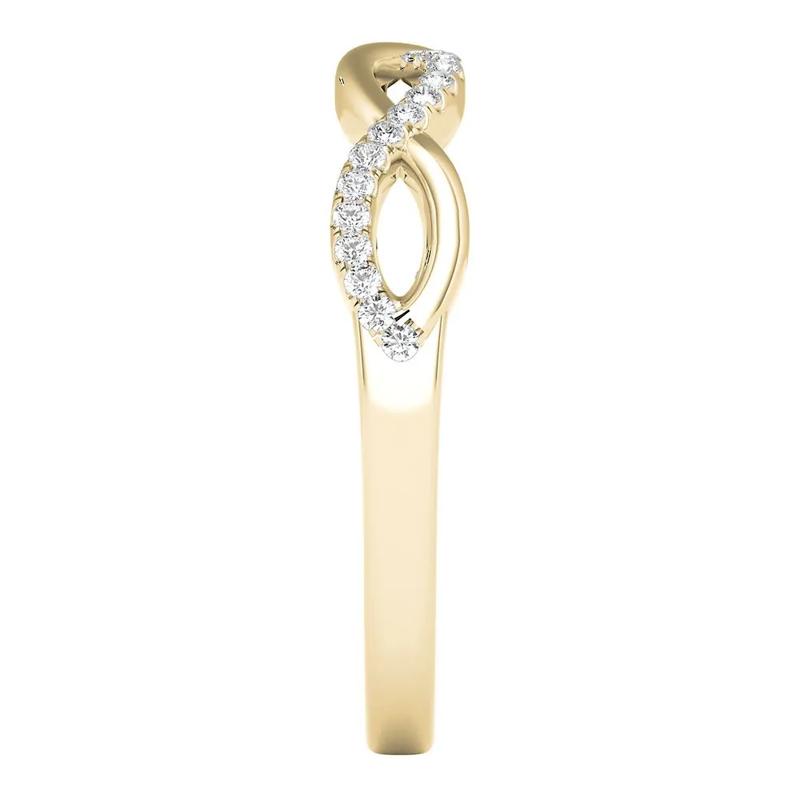 1/10 ct. tw. Diamond Infinity Ring in 10K Yellow Gold – Image 3 of 4