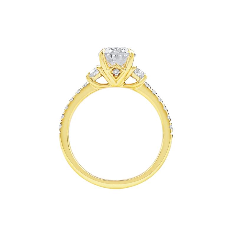 Khai Lab Grown Diamond Oval Engagement Ring in 14K Yellow Gold &#40;2 3/4 ct. tw.&#41; – Image 2 of 5