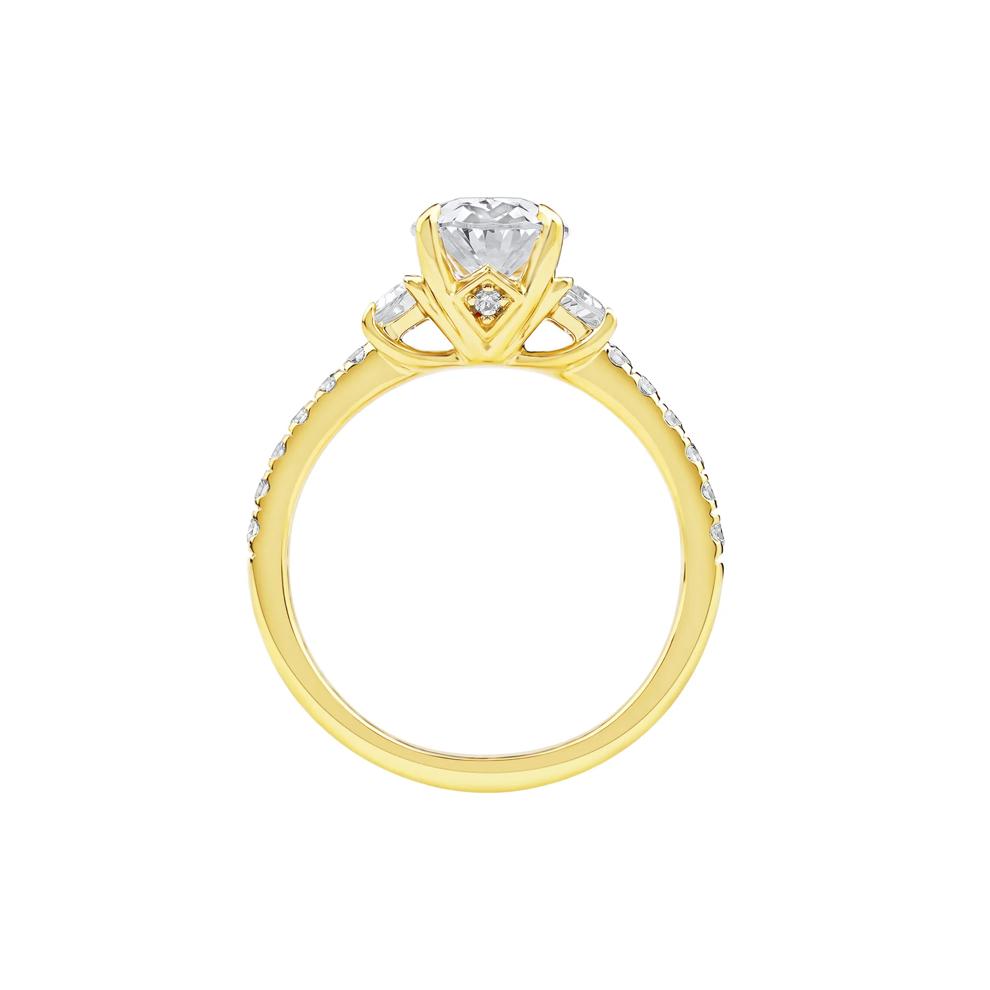 Khai Lab Grown Diamond Oval Engagement Ring in 14K Yellow Gold (2 3/4 ct. tw.) – Image 2 of 5