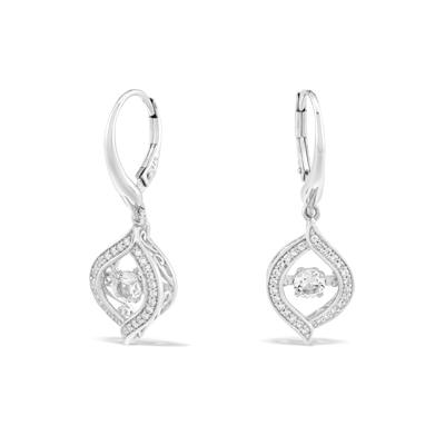 Lab-Created White Sapphire Drop Earrings in Sterling Silver