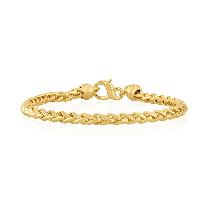 Men&#39;s Wheat Chain Bracelet in Vermeil – Image 1 of 9