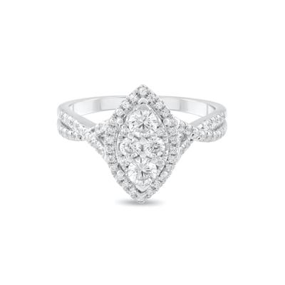 Diamond Marquise Composite Engagement Ring in 10K White Gold (3/4 ct. tw.)