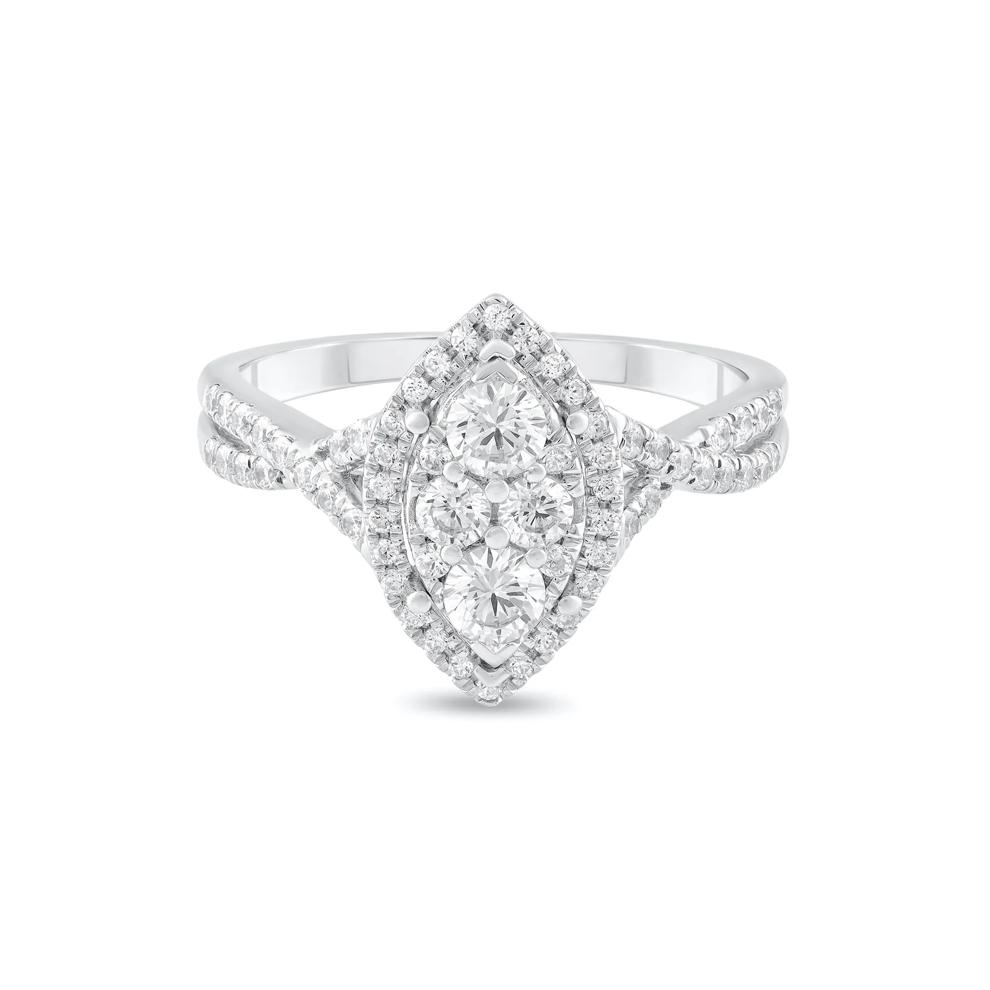 Diamond Marquise Composite Engagement Ring in 10K White Gold (3/4 ct. tw.) – Image 1 of 4