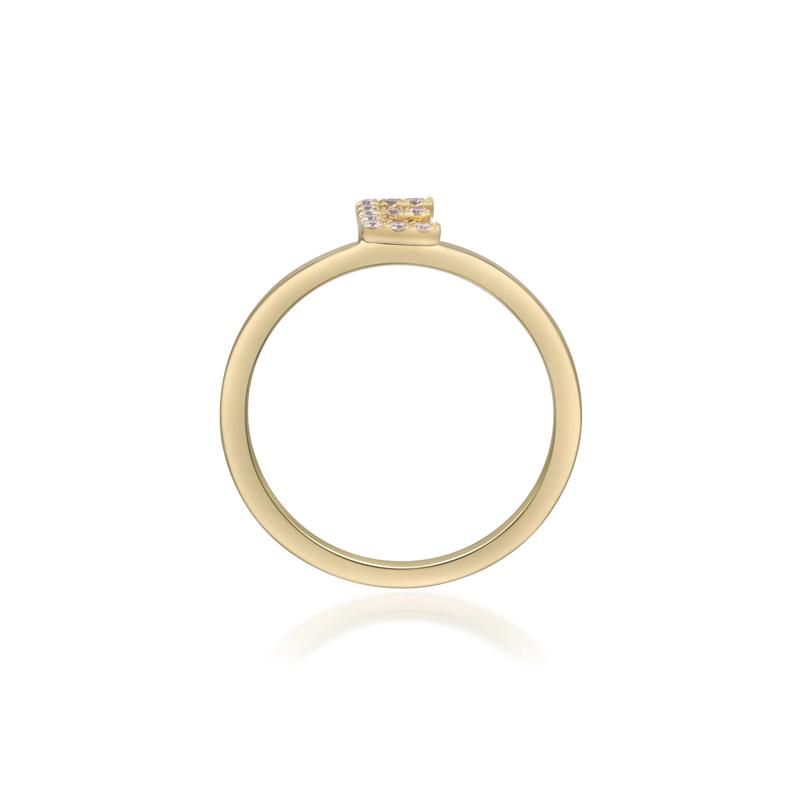 Diamond Accent "E" Initial Ring in 10K Yellow Gold – Image 2 of 5