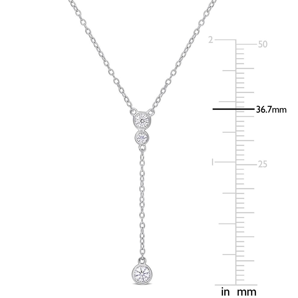 Lab-Created Moissanite Y Drop Necklace in Sterling Silver – Image 6 of 6
