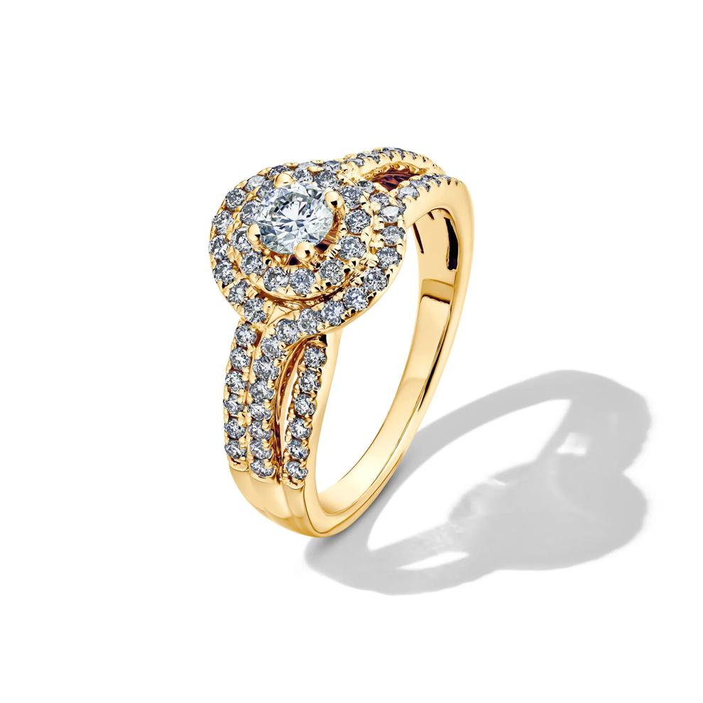 Diamond Double Halo Engagement Ring in 14K Yellow Gold (1 ct. tw.) – Image 4 of 4