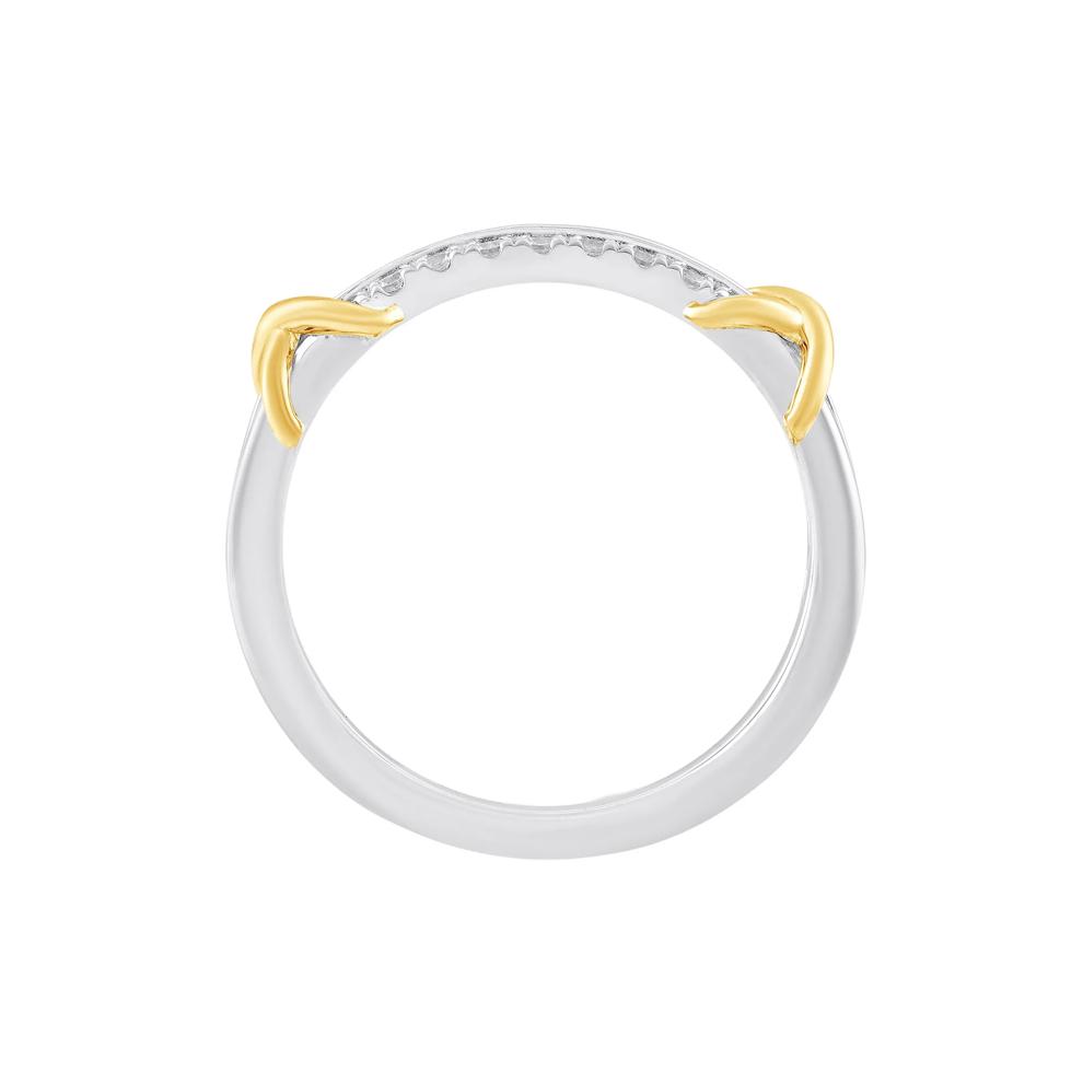 Diamond Double Row Band in Sterling Silver &amp; 10K Yellow Gold (1/4 ct. tw.) – Image 2 of 3